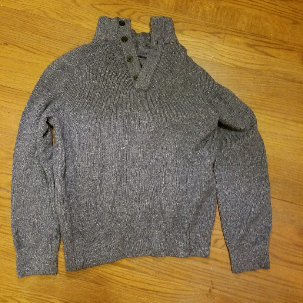 Banana Republic blue button neck sweater
